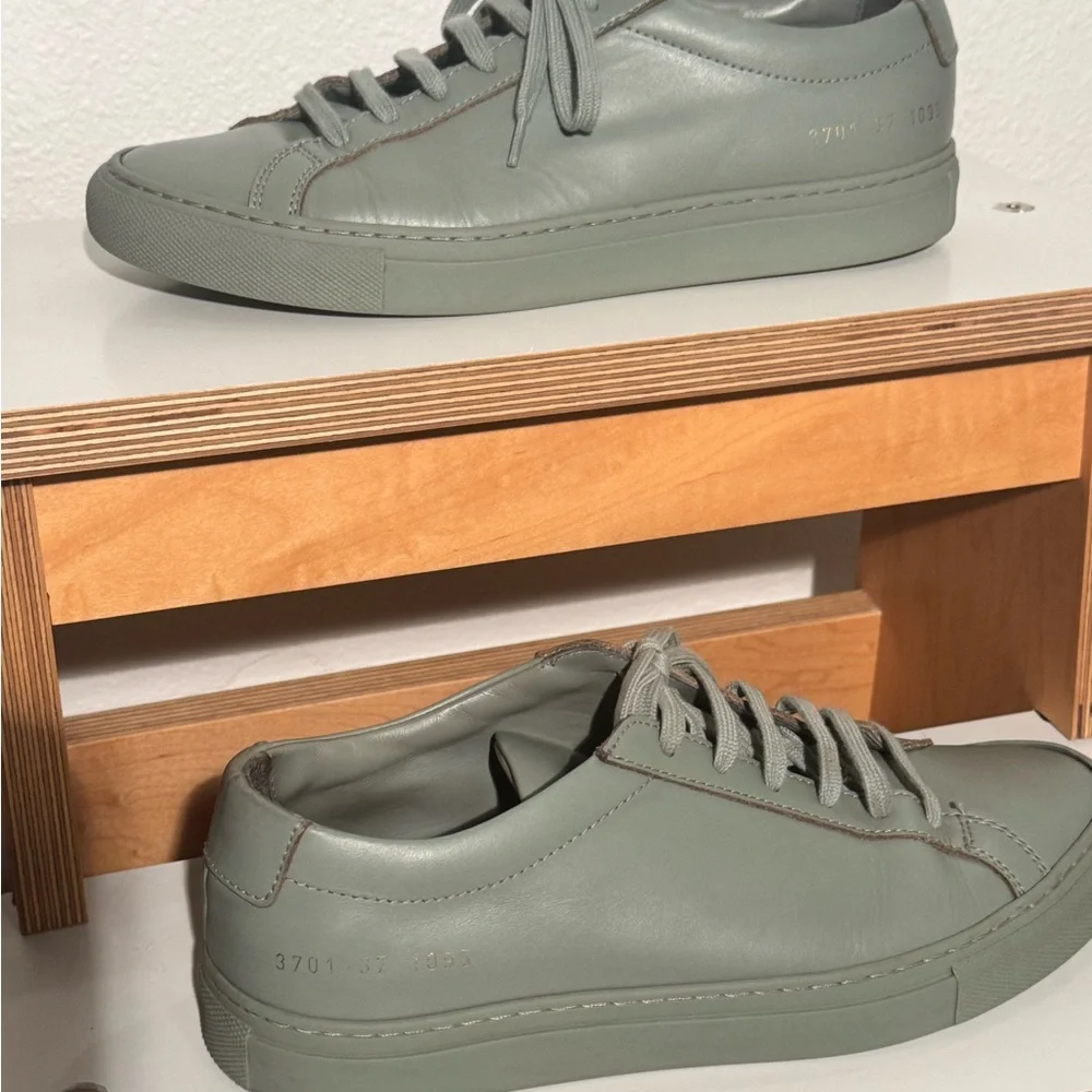Common Projects SIZE 37 Vintage Green Achilles Low Sneakers | 3701 37 1095 - Picture 5 of 9